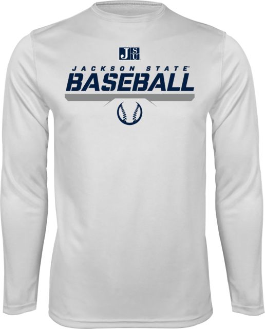 Jackson State Performance Longsleeve Shirt Jackson State Baseball Stencil w/ Ball - ONLINE ONLY