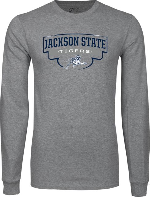 Jackson State Long Sleeve T Shirt Jackson State Tigers Arched w/ Outline - ONLINE ONLY