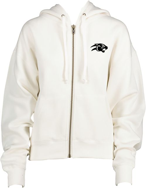 Virginia Union ENZA Womens Boxy Full Zip Hood Panther Mascot - ONLINE ONLY