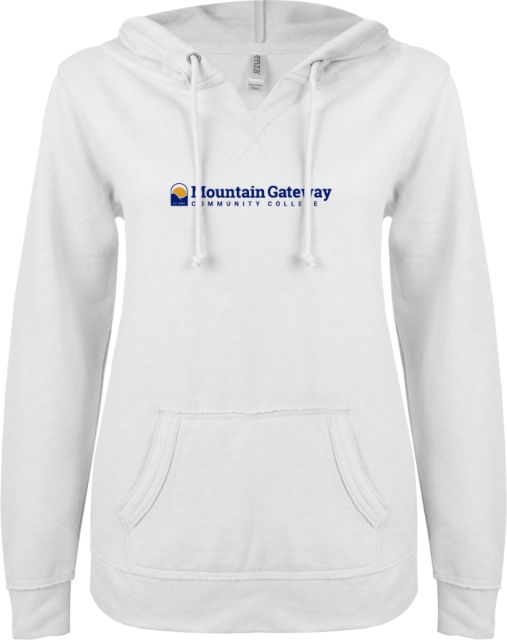 Mountain Gateway ENZA Womens V Notch Raw Edge Fleece Hoodie Mountain Gateway CC Flat - ONLINE ONLY