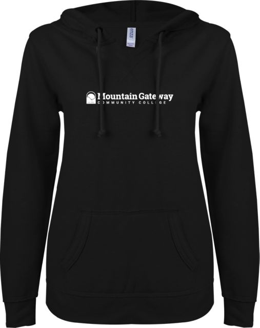 Mountain Gateway ENZA Womens V Notch Raw Edge Fleece Hoodie Mountain Gateway CC Flat - ONLINE ONLY