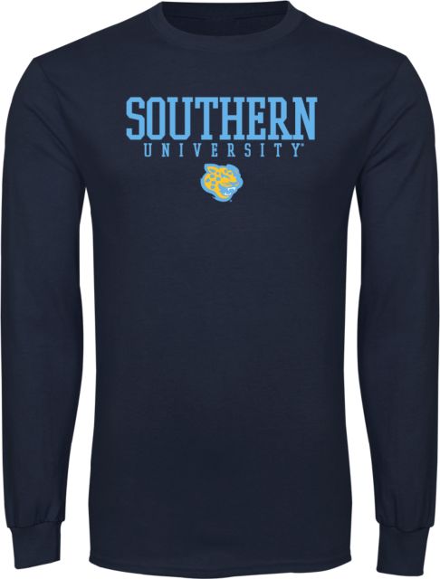 Southern University Long Sleeve T Shirt Souther University Stacked w/ Jaguar - ONLINE ONLY