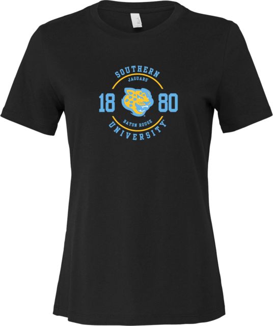 Southern University Bella + Canvas Womens Relaxed Cotton T Shirt Souther University w/ Jaguar Head 1880 - ONLINE ONLY