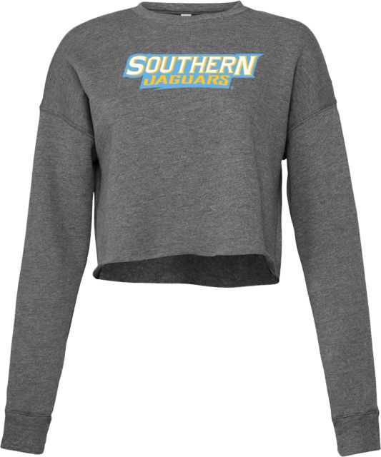 Southern University Bella + Canvas Deep Cropped Fleece Crew Southern Jaguars Wordmark - ONLINE ONLY