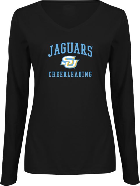 Southern University Womens Long Sleeve V Neck Tee Jaguars Cheerleading - ONLINE ONLY