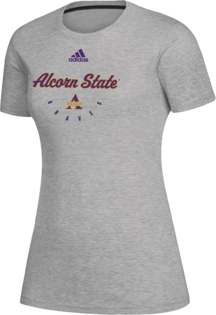 Alcorn Adidas Womens Medium Creator Performance  Tee Adidas Script Design Alcorn - ONLINE ONLY