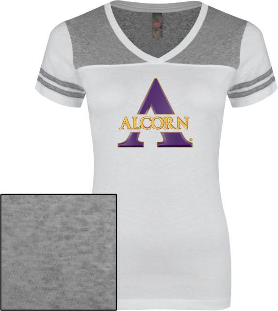 Alcorn Ladies Juniors Varsity V Neck Tee Alcorn A - ONLINE ONLY
