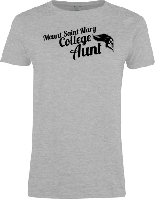 Mount St. Mary Womens Short Sleeve Tee Mount Saint Mary College Aunt - ONLINE ONLY