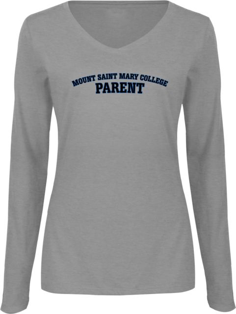 Mount St. Mary Womens Long Sleeve V Neck Tee Mount Saint Mary College Parent - ONLINE ONLY