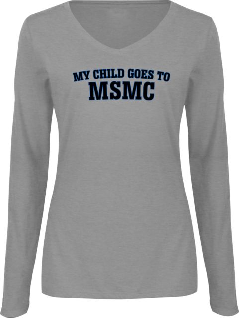 Mount St. Mary Womens Long Sleeve V Neck Tee My Child Goes To MSMC - ONLINE ONLY