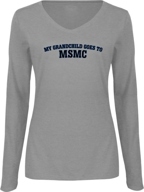Mount St. Mary Womens Long Sleeve V Neck Tee My Grandchild Goes To MSMC - ONLINE ONLY