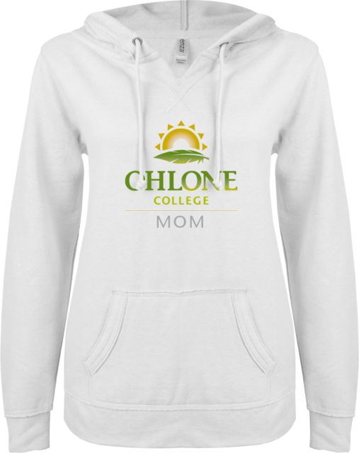 Ohlone ENZA Ladies V Notch Raw Edge Fleece Hoodie Mom - ONLINE ONLY