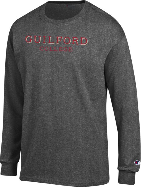 Guilford College Champion Long Sleeve T Shirt Guilford College Wordmark - ONLINE ONLY