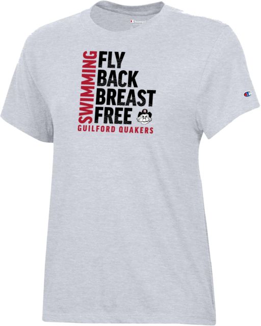Guilford College Champion Womens Core Short Sleeve Tee Guilford Quakers -  Swimming Strokes - ONLINE ONLY
