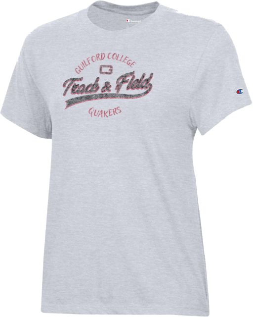Guilford College Champion Womens Core Short Sleeve Tee Guilford Quakers -  Track and Field Distressed - ONLINE ONLY