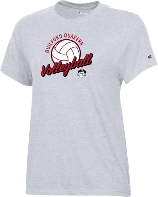 Guilford College Champion Womens Core Short Sleeve Tee Guilford Quakers -  Volleyball Script w Ball - ONLINE ONLY