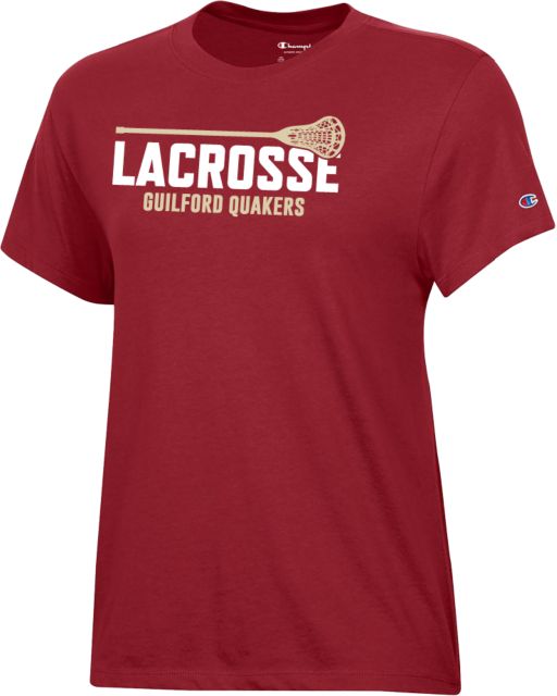 Guilford College Champion Womens Core Short Sleeve Tee Guilford Quakers -  Lacrosse w Stick - ONLINE ONLY