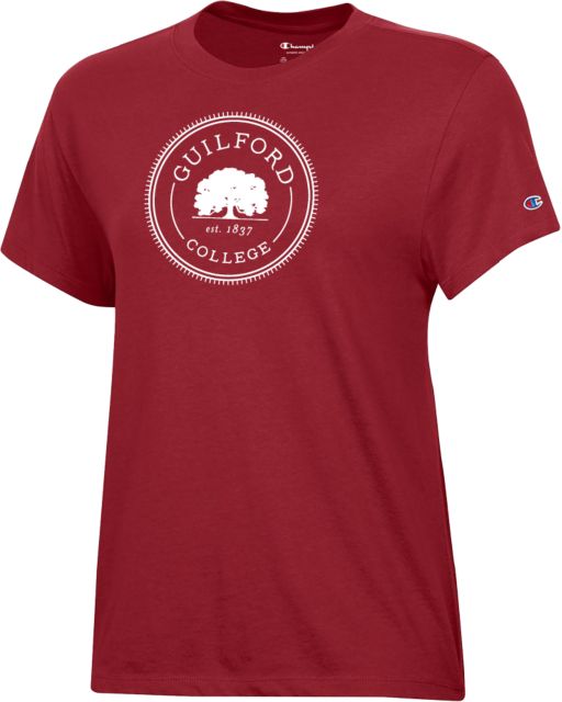 Guilford College Champion Womens Core Short Sleeve Tee Guilford College Mini Emblem - ONLINE ONLY