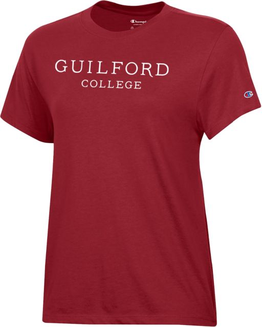 Guilford College Champion Womens Core Short Sleeve Tee Guilford College Wordmark - No Shadow - ONLINE ONLY