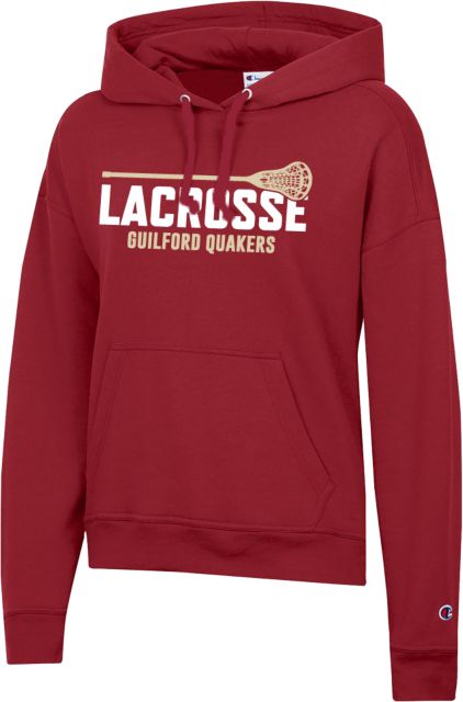 Guilford College Champion Womens Powerblend Pullover Hood Guilford Quakers -  Lacrosse w Stick - ONLINE ONLY
