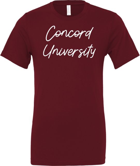 Concord Bella + Canvas Jersey Cotton T Shirt Concord University Script - ONLINE ONLY