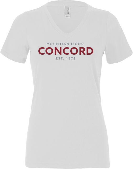 Concord Bella + Canvas Womens V Neck Cotton T Shirt Concord Mountain Lions Est 1872 - ONLINE ONLY