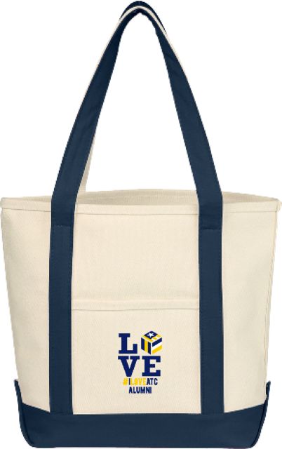 Atlanta Tech College Cotton Canvas Natural/Navy Tote Bag I Love ATC Alumni - ONLINE ONLY