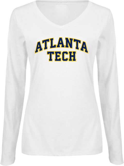 Atlanta Tech College Womens Long Sleeve V Neck Tee  Atlanta Tech Arched Design - ONLINE ONLY