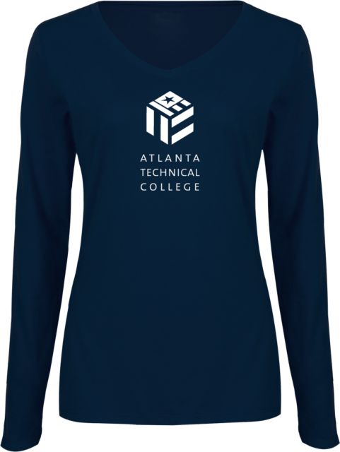Atlanta Tech College Womens Long Sleeve V Neck Tee  Atlanta Technical College - ONLINE ONLY