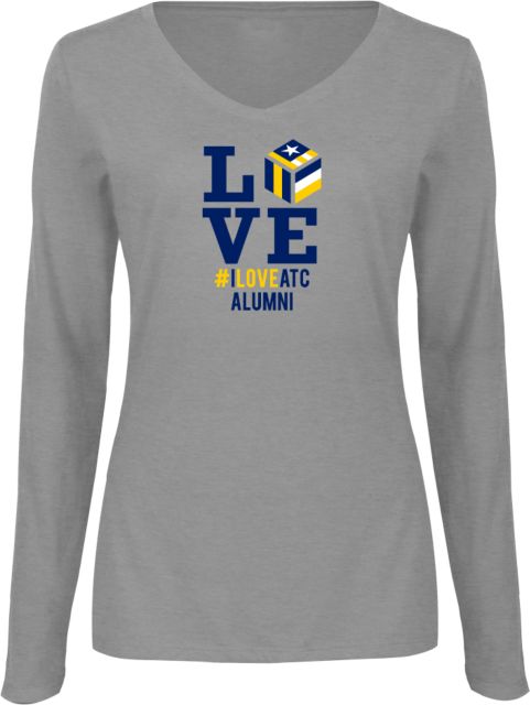 Atlanta Tech College Womens Long Sleeve V Neck Tee  I Love ATC Alumni - ONLINE ONLY