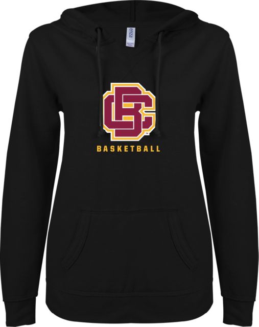 Bethune Cookman ENZA Ladies V Notch Raw Edge Fleece Hoodie Basketball - ONLINE ONLY