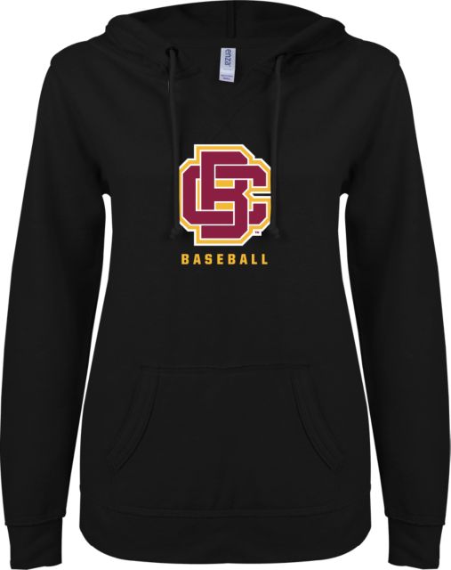 Bethune Cookman ENZA Ladies V Notch Raw Edge Fleece Hoodie Baseball - ONLINE ONLY