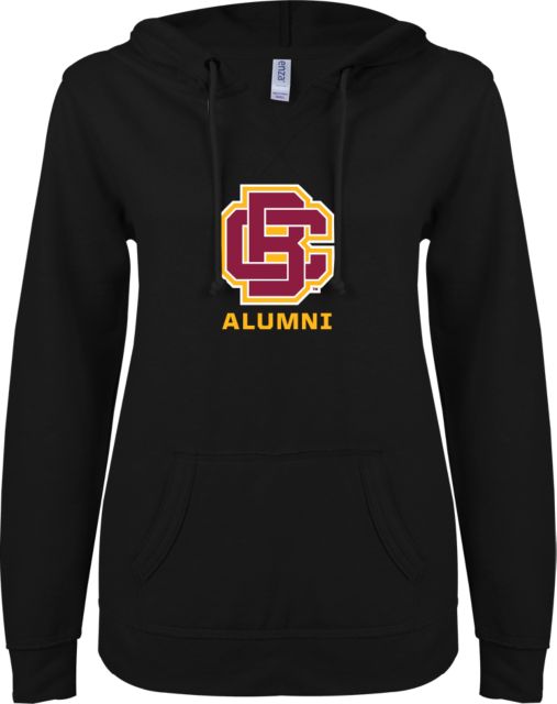 Bethune Cookman ENZA Ladies V Notch Raw Edge Fleece Hoodie Alumni - ONLINE ONLY