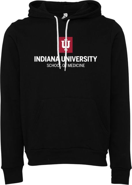 Indiana Bella + Canvas Fleece Hood Indiana University School of Medicine Stacked - ONLINE ONLY
