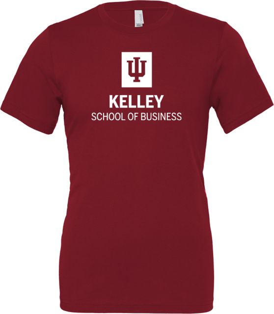 Indiana Bella + Canvas Jersey Cotton T Shirt Indiana University Kelley School of Business Stacked - ONLINE ONLY