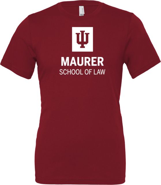 Indiana Bella + Canvas Jersey Cotton T Shirt Indiana University Maurer School of Law Stacked - ONLINE ONLY
