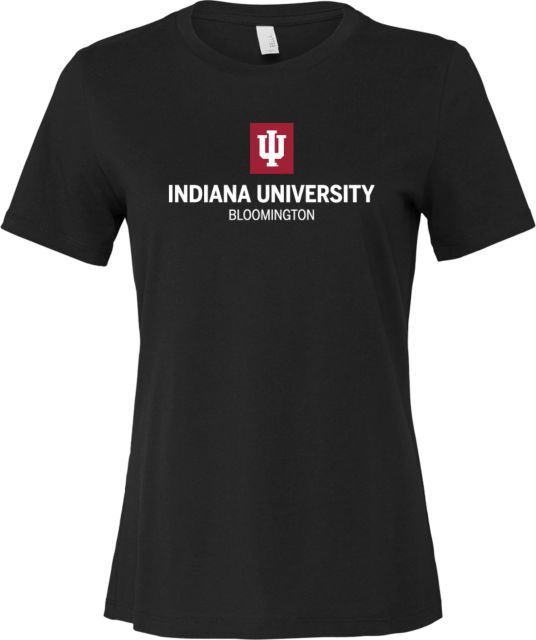 Indiana Bella + Canvas Womens Relaxed Cotton T Shirt Indiana University Bloomington Stacked - ONLINE ONLY