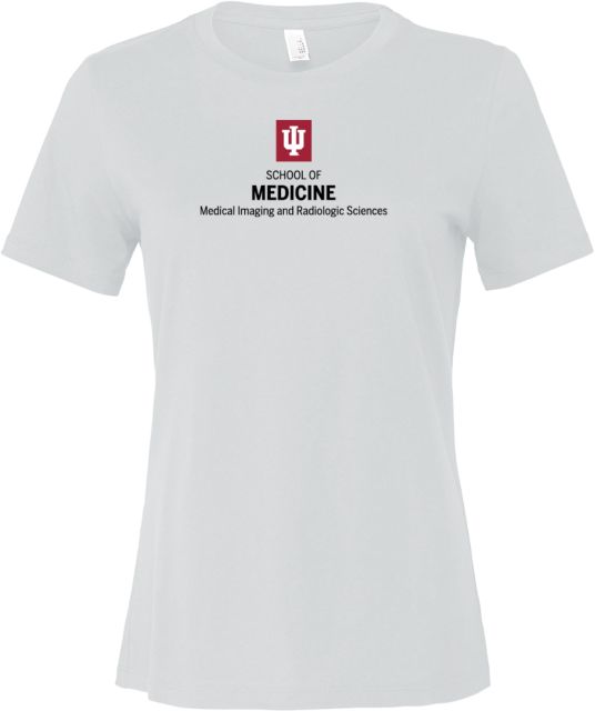 Indiana Bella + Canvas Womens Relaxed Cotton T Shirt IU Fort Wayne School of Medical Imaging and Radiologic Sciences Stacked - ONLINE ONLY