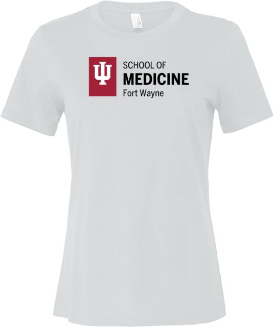 Indiana Bella + Canvas Womens Relaxed Cotton T Shirt IU Fort Wayne School of Medicine Horizontal - ONLINE ONLY