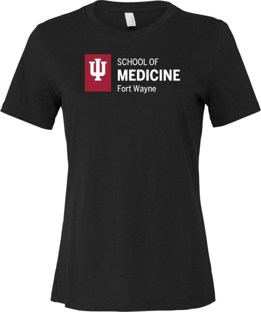 Indiana Bella + Canvas Womens Relaxed Cotton T Shirt IU Fort Wayne School of Medicine Horizontal - ONLINE ONLY
