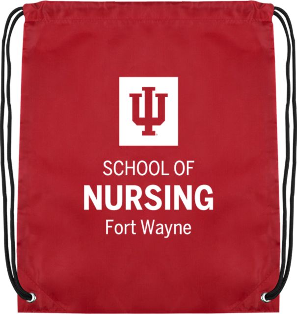 Indiana Drawstring Backpack IU Fort Wayne School of Nursing Stacked - ONLINE ONLY