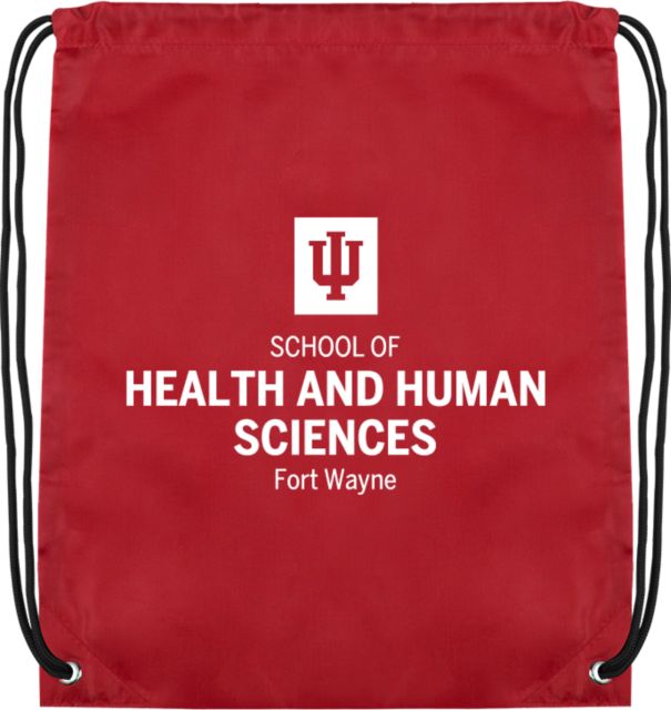 Indiana Drawstring Backpack IU Fort Wayne School of Health and Human Sciences Stacked - ONLINE ONLY