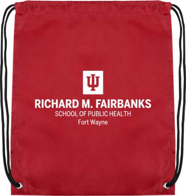 Indiana Drawstring Backpack IU Fort Wayne Richard M Fairbanks School of Public Health Stacked - ONLINE ONLY