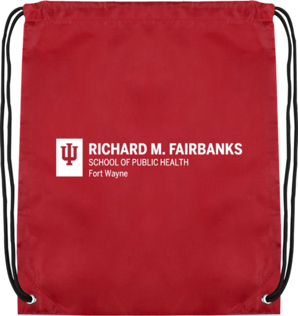 Indiana Drawstring Backpack IU Fort Wayne Richard M Fairbanks School of Public Health Horizontal - ONLINE ONLY