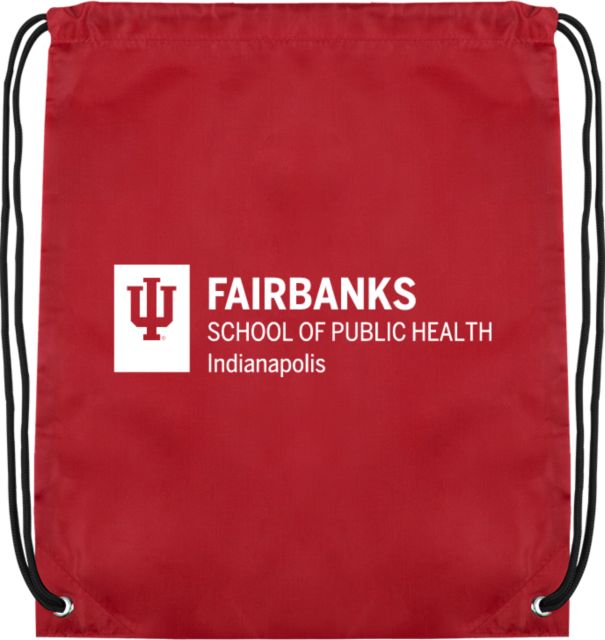 Indiana Cardinal Drawstring Backpack IU Indianapolis Fairbanks School of Public Health Horizontal - ONLINE ONLY