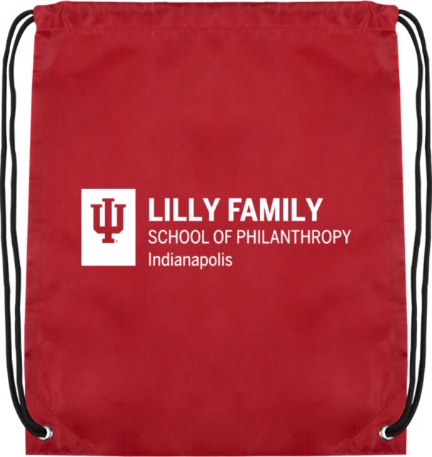 Indiana Cardinal Drawstring Backpack IU Indianapolis Lilly Family School of Philanthropy Horizontal - ONLINE ONLY