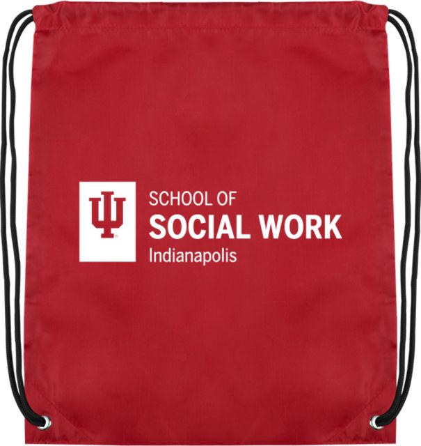 Indiana Cardinal Drawstring Backpack IU Indianapolis School of Social Work Horizontal - ONLINE ONLY