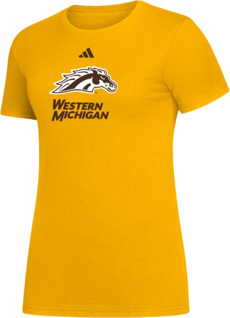 Western Michigan Adidas Womens Collegiate Amplifier Tee ADIDAS - Bronco Head over Western Michigan - ONLINE ONLY
