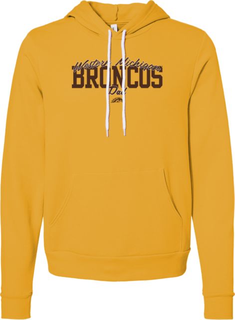 Western Michigan Bella + Canvas Fleece Hood Arched Script Western Michigan Broncos Dad - ONLINE ONLY