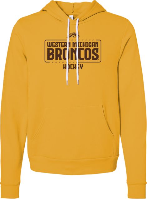Western Michigan Bella + Canvas Fleece Hood WMU Broncos Hockey - ONLINE ONLY